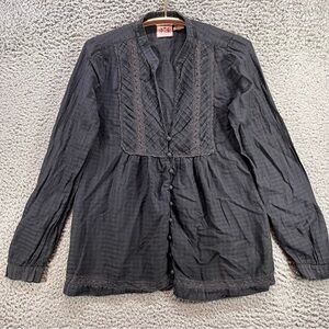 Vtg Juicy Couture Silk Blend Top Sz 2 Black Whimsigoth Fairygoth Boho Lace Y2K